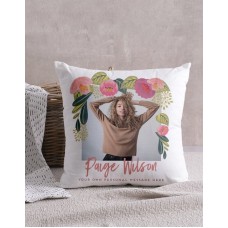 Personalised Floral Photo Scatter Cushion (AND BLANKET)