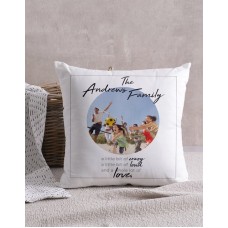 Personalised Crazy Family Photo Scatter Cushion (AND BLANKET)
