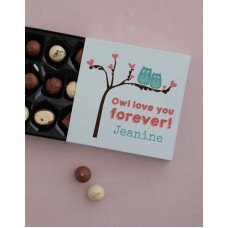 Personalised Owl Always Love You Choc Tray