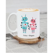 Personalised Robot Love Mug (Chocolate)