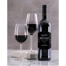 Personalised Black Marble Backsberg Wine (Sauv Blanc)