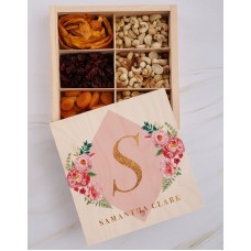 Personalised Initial Floral Snack Crate (Chocolate)