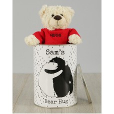 Personalised Bear Hug Teddy Tin