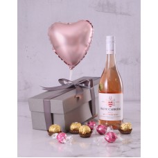 Haute Cabriere And Pink Heart Balloon Hamper (STANDARD)