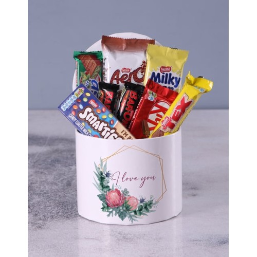 Love Chocolates In Protea Hat Box (STANDARD)