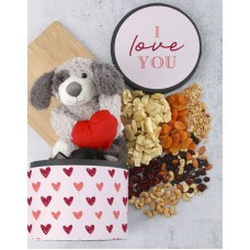 I Love You Patches Teddy Hat Box
