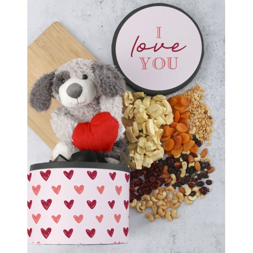 I Love You Patches Teddy Hat Box