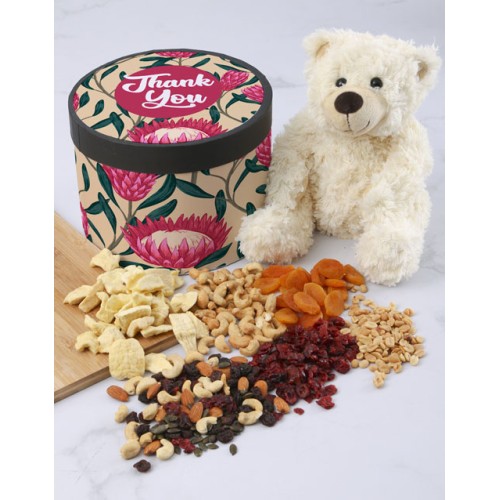 Thank You Cream Teddy Hat Box