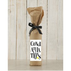 Congratulations Wine in Craft Paper