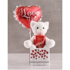 Cat Teddy And Balloon In Box (Standard)