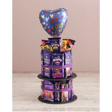 Chocolate Tower Of Love And Balloon (Standard)