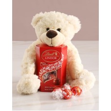 Teddy Bear With Lindt Chocolate (Hat Box)