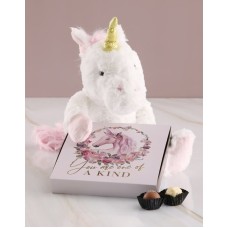 One Of A Kind Unicorn Teddy With Chocolate Tray