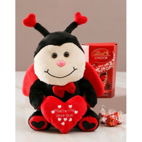 Ladybug Teddy And Lindt Choc Hamper (STANDARD)