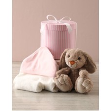 Bunny And Baby Pink Bath Time Hat Box Hamper