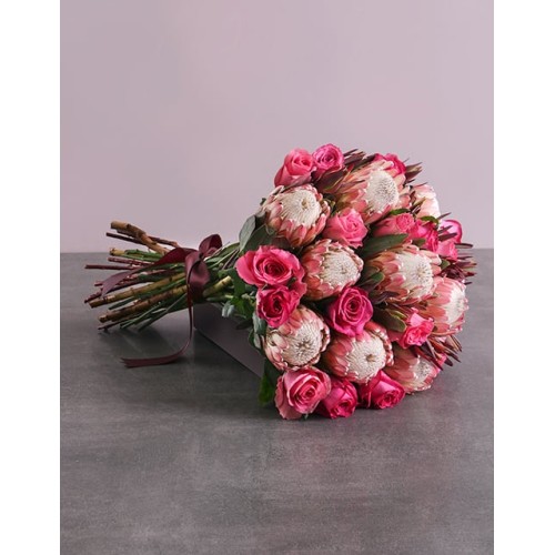 Mixed Rose And Protea Bouquet Arrangement
