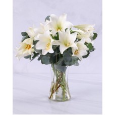 Lilies In A Glass Vase