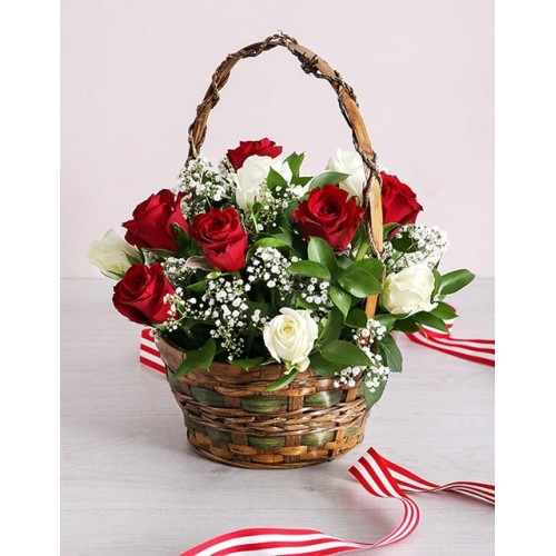 Be My Valentine Rose Basket