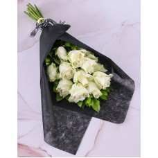 Striking White Rose Bouquet