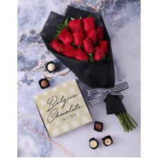 Enchanting Red Roses and Gourmet Goodies