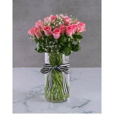Passionate Pink Rose Vase