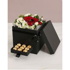 Valentines Mixed Flower Box With Secret Drawer