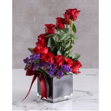 Levels of Love Red Rose and Statice Vase