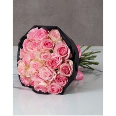 Elegant Pink Roses Clad In Black