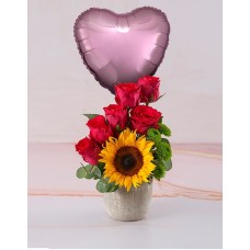 Rosy Love Sunflower Surprise