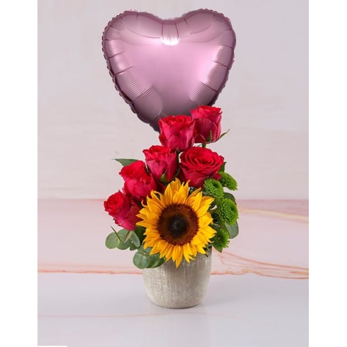 Rosy Love Sunflower Surprise