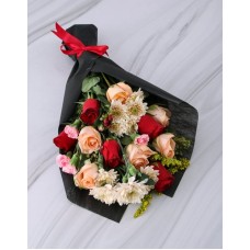 Romantic Red Bouquet In Craft Paper
