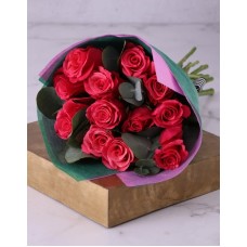 A Bouquet Of Cheerful Cerise Roses