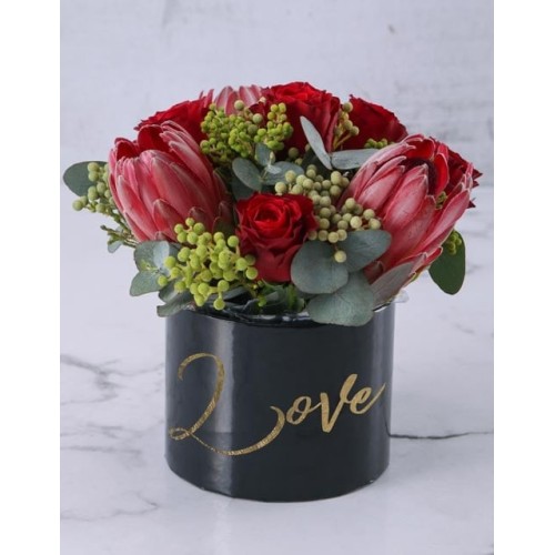Protea Of Roses Arrangement