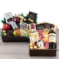 Italian Wine, Fruit, Cheese & Gourmet Double Decker Gift Box