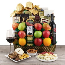 Trafalgar Square Fruit & Wine Gift Basket