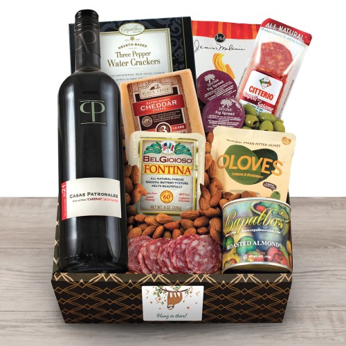 Red Wine, Cheese & Crackers Classic Collection Gift Box - Hang In There
