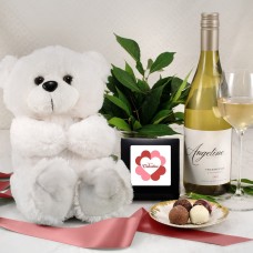 Valentine's White Wine & Truffles Gift Box