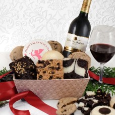 Valentine's Red Wine Bakery Gift Basket
