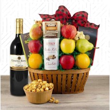 Talk Of The Town Fruit & Cabernet Wine Gift Basket
