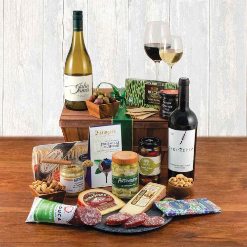 The Critic Napa Cabernet & Julia James Chardonnay Wine & Artisanal Food Gift Basket