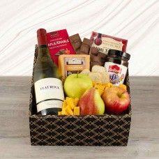 Fruit, Cheese & Flat Rock Chardonnay Wine Gift Box