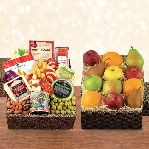 Fruit & Cheese Bonanza Double Decker Gift Box