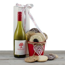 Valentine's Chardonnay & Cookies Gift Basket
