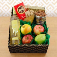 White Wine, Fruit & Snax Gift Box