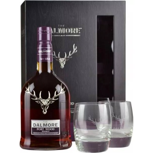 Dalmore Port Wood Reserve Whisky 70cl with 2 Glasses Gift Pack