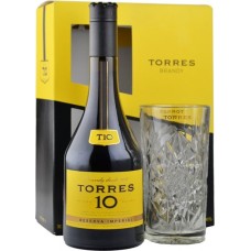 Torres 10 Reserva Imperial Brandy 70cl with Glass Gift Pack