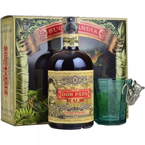 Don Papa 7 Year Old Small Batch Rum 70cl with Glass Gift Pack