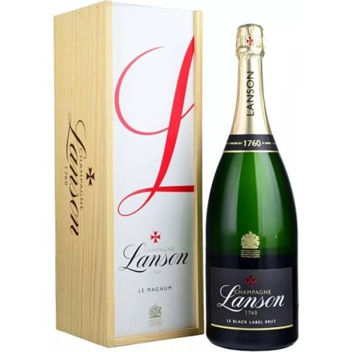 Lanson Le Black Label Brut NV Champagne Magnum 1.5 litre in Wood Box