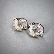 Cochlea Earrings in Whitegold Tone