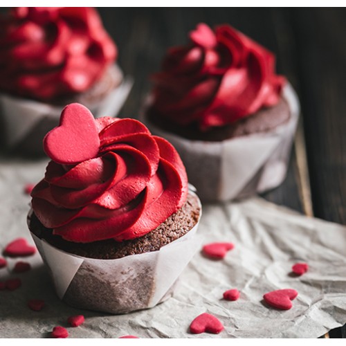 Chocolate Cupcake with Fondant Heart and Chocolate Cream